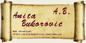 Anita Bukorović vizit kartica